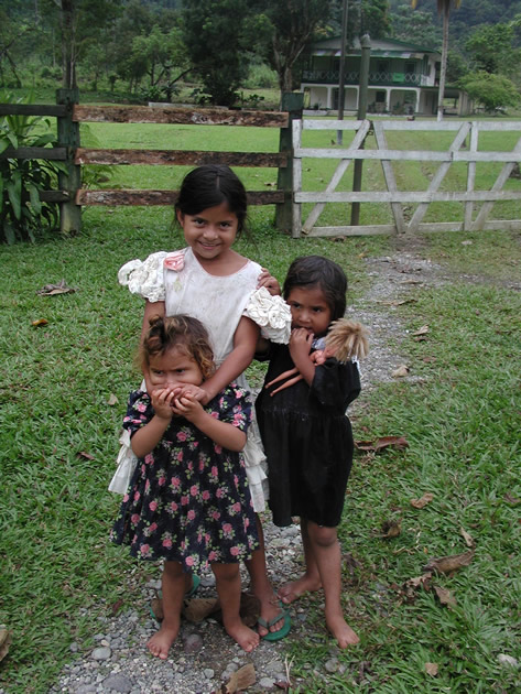 Children in the 'Pico Bonito' National Park, Honduras.